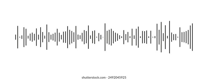 Waveform graphic pattern. Equalizer symbol. Voice message template. Audio chat speech sound wave icon. Element for mobile messenger, podcast online radio interface, music player, app. 