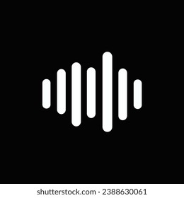 Icono de forma de onda o logotipo aislado en fondo negro. Ilustración vectorial. 