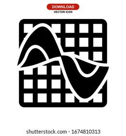 Icono de forma de onda o logotipo símbolo de signo aislado ilustración vectorial - iconos vectoriales de estilo negro de alta calidad
