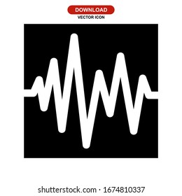 Icono de forma de onda o logotipo símbolo de signo aislado ilustración vectorial - iconos vectoriales de estilo negro de alta calidad
