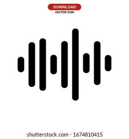 waveform icon or logo isolated sign symbol vector illustration - high quality black style vector icons
