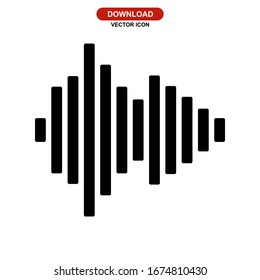 Icono de forma de onda o logotipo símbolo de signo aislado ilustración vectorial - iconos vectoriales de estilo negro de alta calidad
