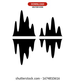 Icono de forma de onda o logotipo símbolo de signo aislado ilustración vectorial - iconos vectoriales de estilo negro de alta calidad
