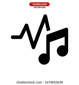 waveform-Symbol oder -Logo, einzelne Zeichensymbol-Vektorillustration - Hochwertige Vektorsymbole in schwarzem Stil
