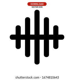 waveform-Symbol oder -Logo, einzelne Zeichensymbol-Vektorillustration - Hochwertige Vektorsymbole in schwarzem Stil
