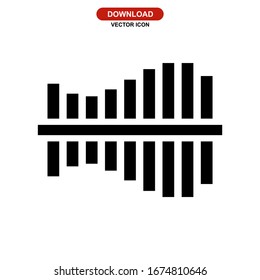waveform-Symbol oder -Logo, einzelne Zeichensymbol-Vektorillustration - Hochwertige Vektorsymbole in schwarzem Stil
