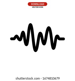 Waveform Icon Or Logo Isolated Sign Symbol Vector Illustration - High Quality Black Style Vector Icons
