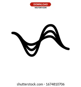 Icono de forma de onda o logotipo símbolo de signo aislado ilustración vectorial - iconos vectoriales de estilo negro de alta calidad
