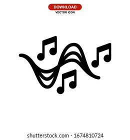 Icono de forma de onda o logotipo símbolo de signo aislado ilustración vectorial - iconos vectoriales de estilo negro de alta calidad
