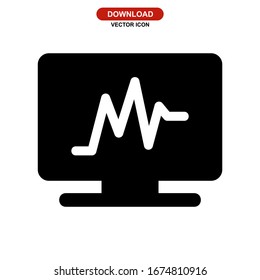 Icono de forma de onda o logotipo símbolo de signo aislado ilustración vectorial - iconos vectoriales de estilo negro de alta calidad
