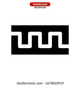 Icono de forma de onda o logotipo símbolo de signo aislado ilustración vectorial - iconos vectoriales de estilo negro de alta calidad
