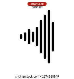 Icono de forma de onda o logotipo símbolo de signo aislado ilustración vectorial - iconos vectoriales de estilo negro de alta calidad
