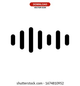 waveform icon or logo isolated sign symbol vector illustration - high quality black style vector icons
