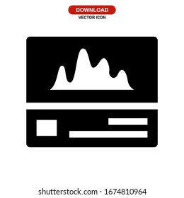 Icono de forma de onda o logotipo símbolo de signo aislado ilustración vectorial - iconos vectoriales de estilo negro de alta calidad
