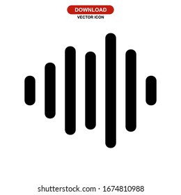 waveform icon or logo isolated sign symbol vector illustration - high quality black style vector icons
