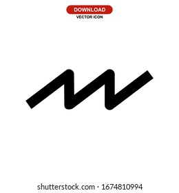 Icono de forma de onda o logotipo símbolo de signo aislado ilustración vectorial - iconos vectoriales de estilo negro de alta calidad
