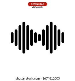 Icono de forma de onda o logotipo símbolo de signo aislado ilustración vectorial - iconos vectoriales de estilo negro de alta calidad
