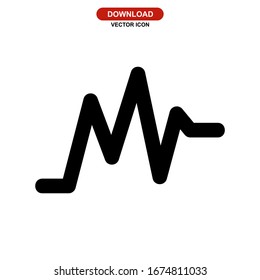 Icono de forma de onda o logotipo símbolo de signo aislado ilustración vectorial - iconos vectoriales de estilo negro de alta calidad
