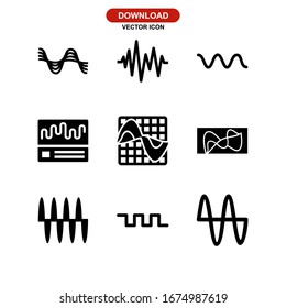 waveform icon or logo isolated sign symbol vector illustration - Collection of high quality black style vector icons
