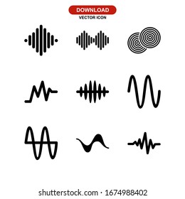 waveform icon or logo isolated sign symbol vector illustration - Collection of high quality black style vector icons
