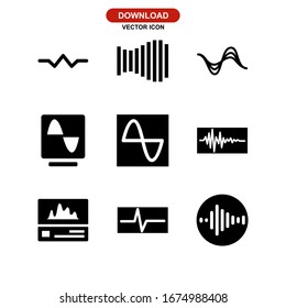 icono de forma de onda o logotipo símbolo de signo aislado ilustración vectorial - Colección de iconos vectoriales de estilo negro de alta calidad
