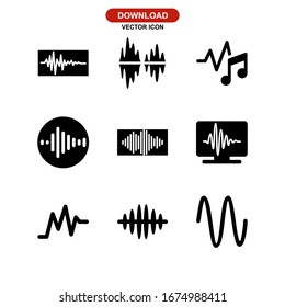 icono de forma de onda o logotipo símbolo de signo aislado ilustración vectorial - Colección de iconos vectoriales de estilo negro de alta calidad
