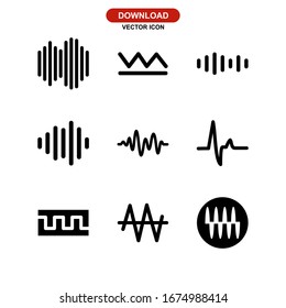 waveform icon or logo isolated sign symbol vector illustration - Collection of high quality black style vector icons
