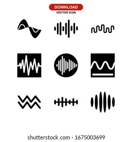 icono de forma de onda o logotipo símbolo de signo aislado ilustración vectorial - Colección de iconos vectoriales de estilo negro de alta calidad

