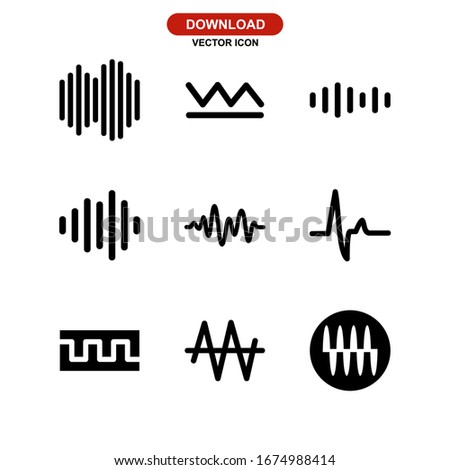 waveform icon or logo isolated sign symbol vector illustration - Collection of high quality black style vector icons
