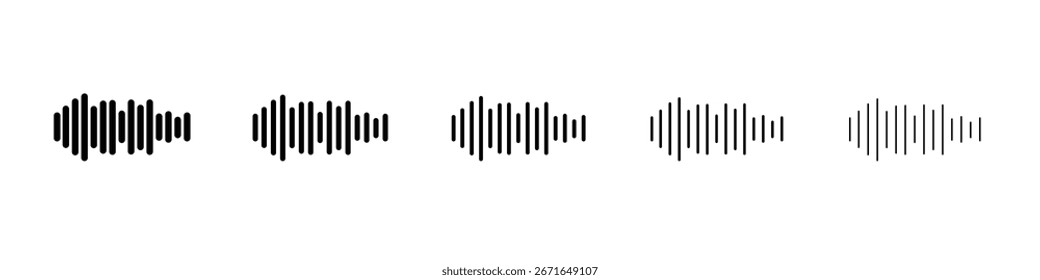 Ícone de forma de onda Conceito de símbolo para web design.ícone de vetor de linha simples. ilustração de logotipo.