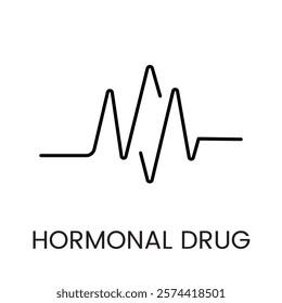 A waveform icon in vector, symbolizing hormonal fluctuation or medical diagnostics, with an editable stroke.