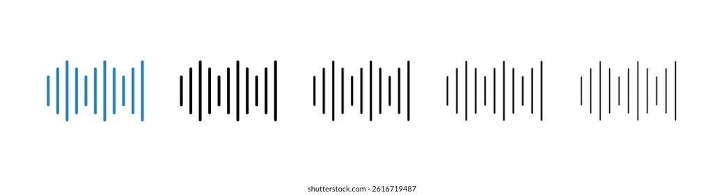 Waveform icons collection vectors for web ui