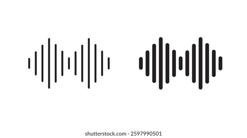 Waveform line icon vector set.