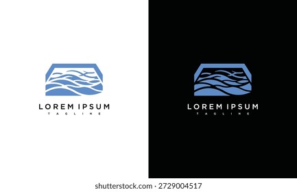 Waveform Logo Design Concept on Dual Backgrounds, Business Card, Corporate Branding, Illustration, Modern Office