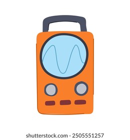 waveform oscillograph cartoon. signal frequency, amplitude voltage, measurement display waveform oscillograph sign. isolated symbol vector illustration