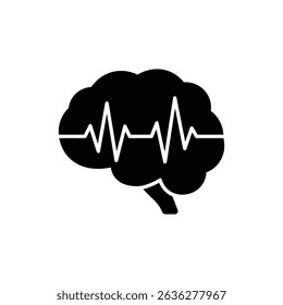 Waveform Shaped as Brain Outline Symbolizing Neural Activity
