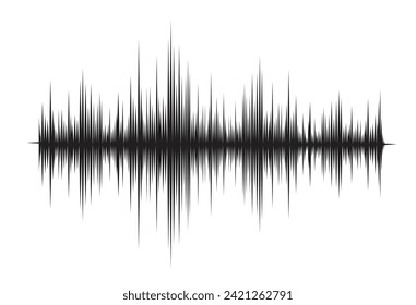 A Waveform Silhouette Figure. Editable Clip Art. 