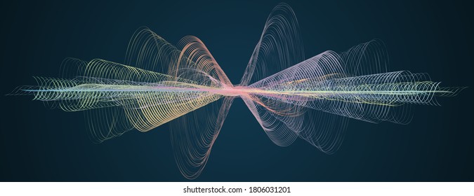 Waveform ondas sonoras líneas curvas suaves Resumen diseño elemento Tecnología fondo con línea de forma ondulada Estilización de un ecualizador digital Líneas de onda fluidas suaves líneas de onda arco iris ondas de sonido Vector gráfico