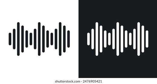 Waveform thin vector icon collection.