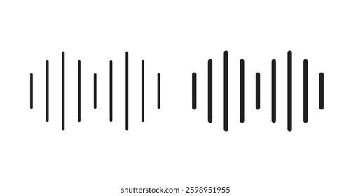 Waveform vector line icon illustration collection.