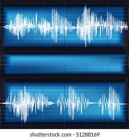 Waveforms background. Vector.