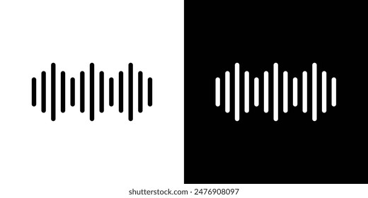 Waveformvector icon set on white background.