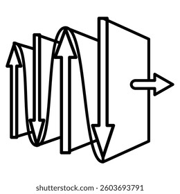 Wavefront icon represented by Wavefront symbol Line style.