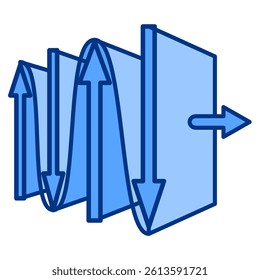 Wavefront icon represented by Wavefront symbol Blue style.