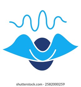 Wavefunction Icon - Dual Tone Style - Quantum Physics Theme