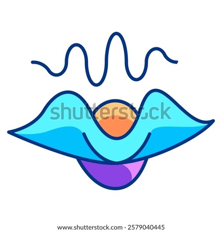 Wavefunction Icon - Lineal Color Style - Quantum Physics Theme