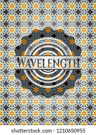 Wavelength arabesque style badge. arabic decoration.