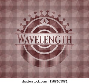 Wavelength red emblem with geometric pattern. Seamless.
