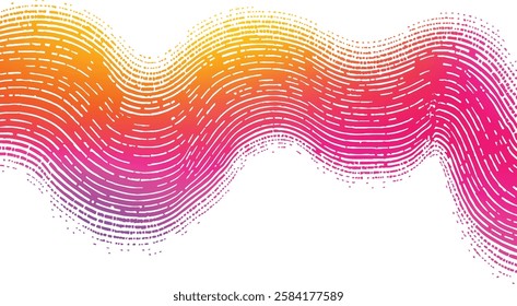 Wave-like colors blend into each other on a digital abstract background. Elegant, vibrant, orange and blue flowing lines, creating mesmerizing waves, perfect for design inspiration.