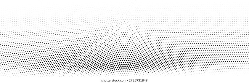 Wavelike pattern made of small dots isolated on transparent background